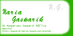 maria gasparik business card